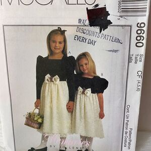 McCall’s 9660 Sewing Pattern Size 4, 5, 6 or 7, 8, 10 Unused